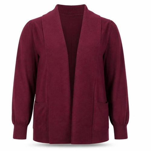 Marks and Spencer Women's Purple L Long Sleeve Open Knit Cardigan