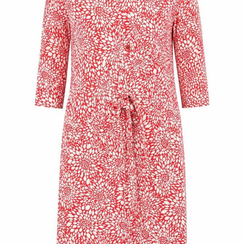 Eastex Women’s Red Floral Midi Wrap Dress Size 14 V-Neck 3/4 Sleeve