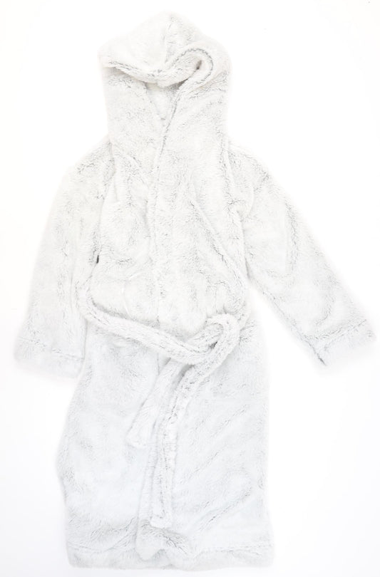 Marks and Spencer Women’s Grey Fleece Hooded Belted Robe XS