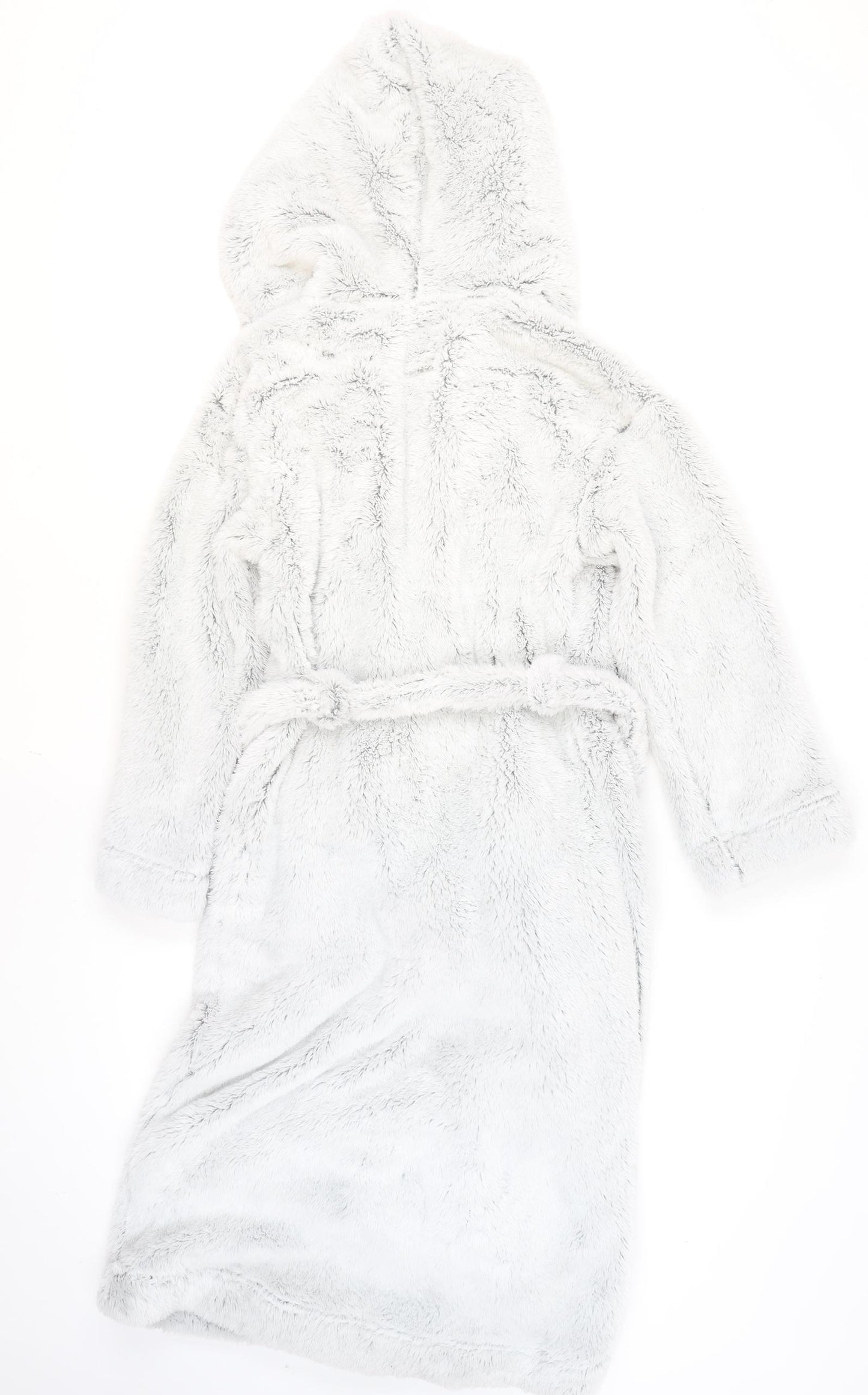 Marks and Spencer Women’s Grey Fleece Hooded Belted Robe XS