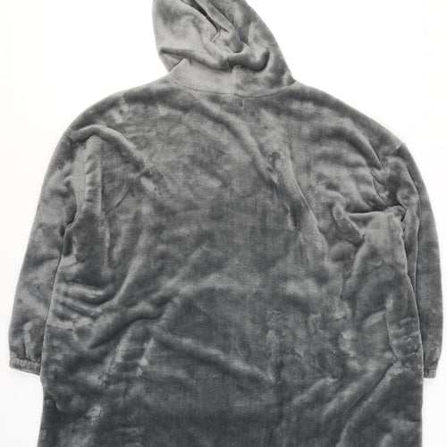 Studio Mens Grey Fleece Hooded Robe L/XL Winter Nightwear