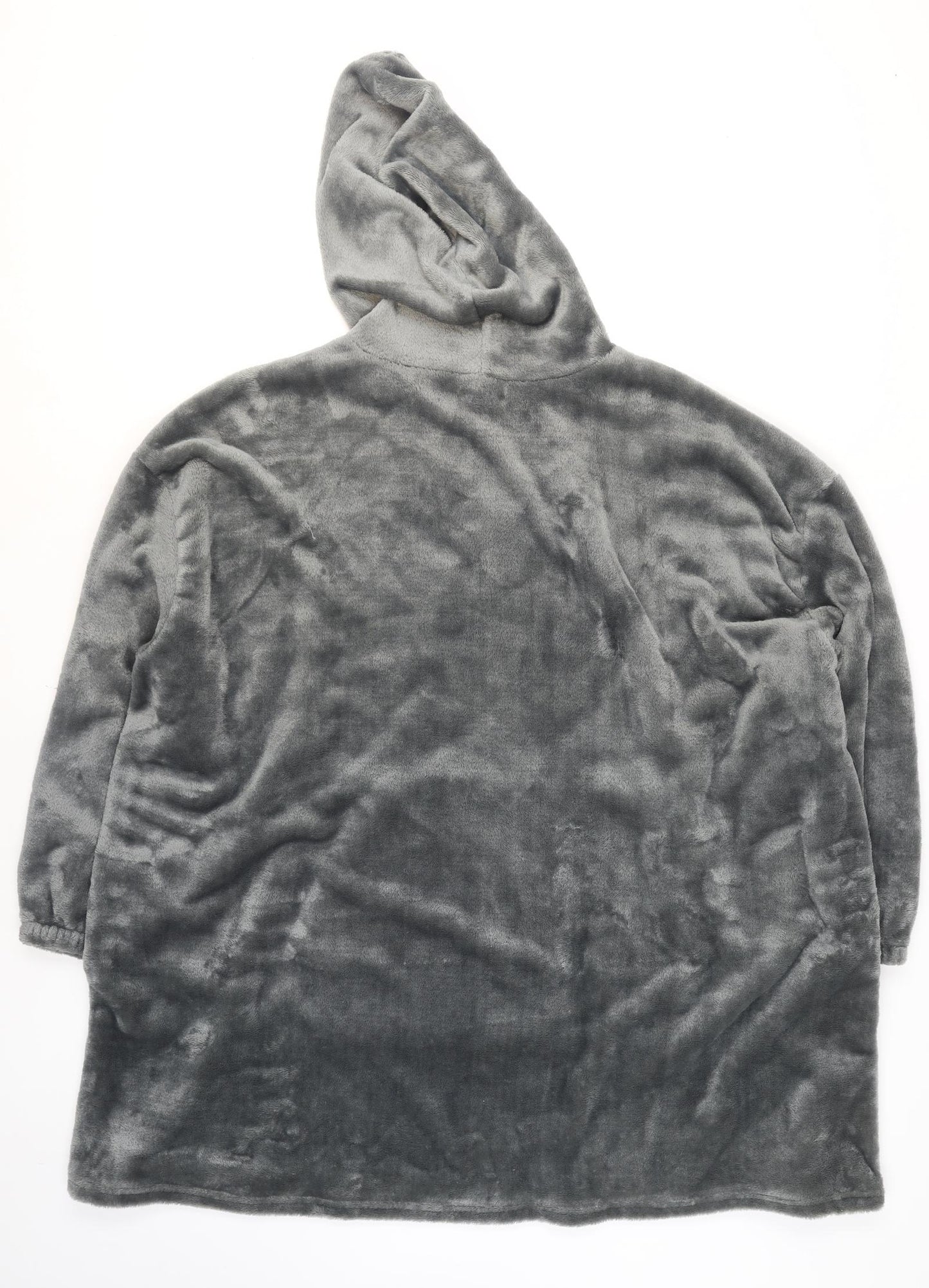 Studio Mens Grey Fleece Hooded Robe L/XL Winter Nightwear