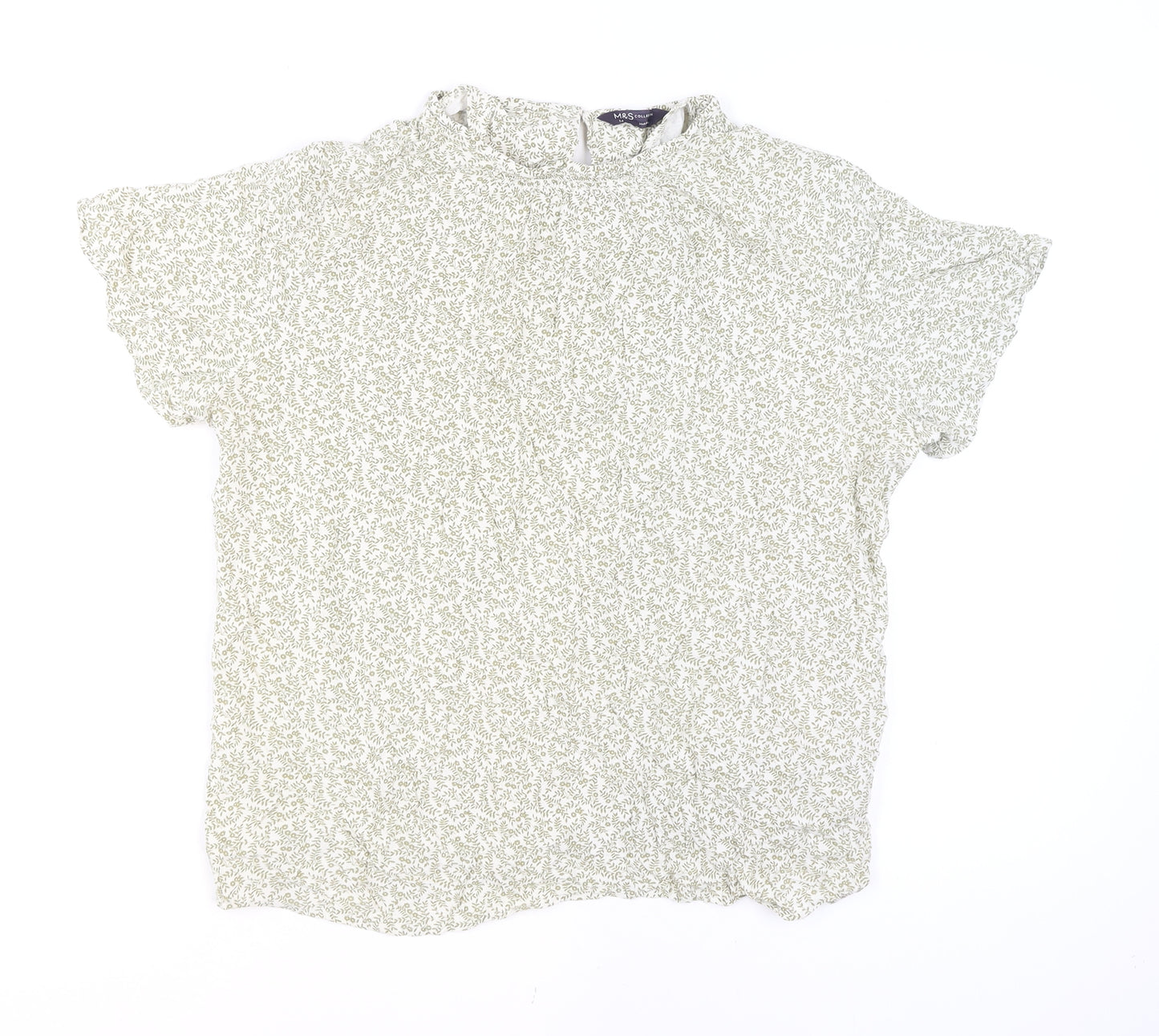 Marks and Spencer Women’s Ivory Floral Viscose Blouse Size 14
