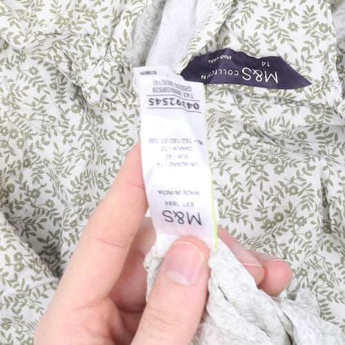 Marks and Spencer Women’s Ivory Floral Viscose Blouse Size 14