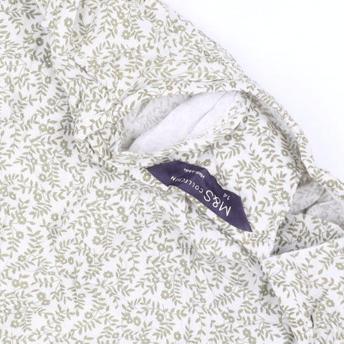 Marks and Spencer Women’s Ivory Floral Viscose Blouse Size 14