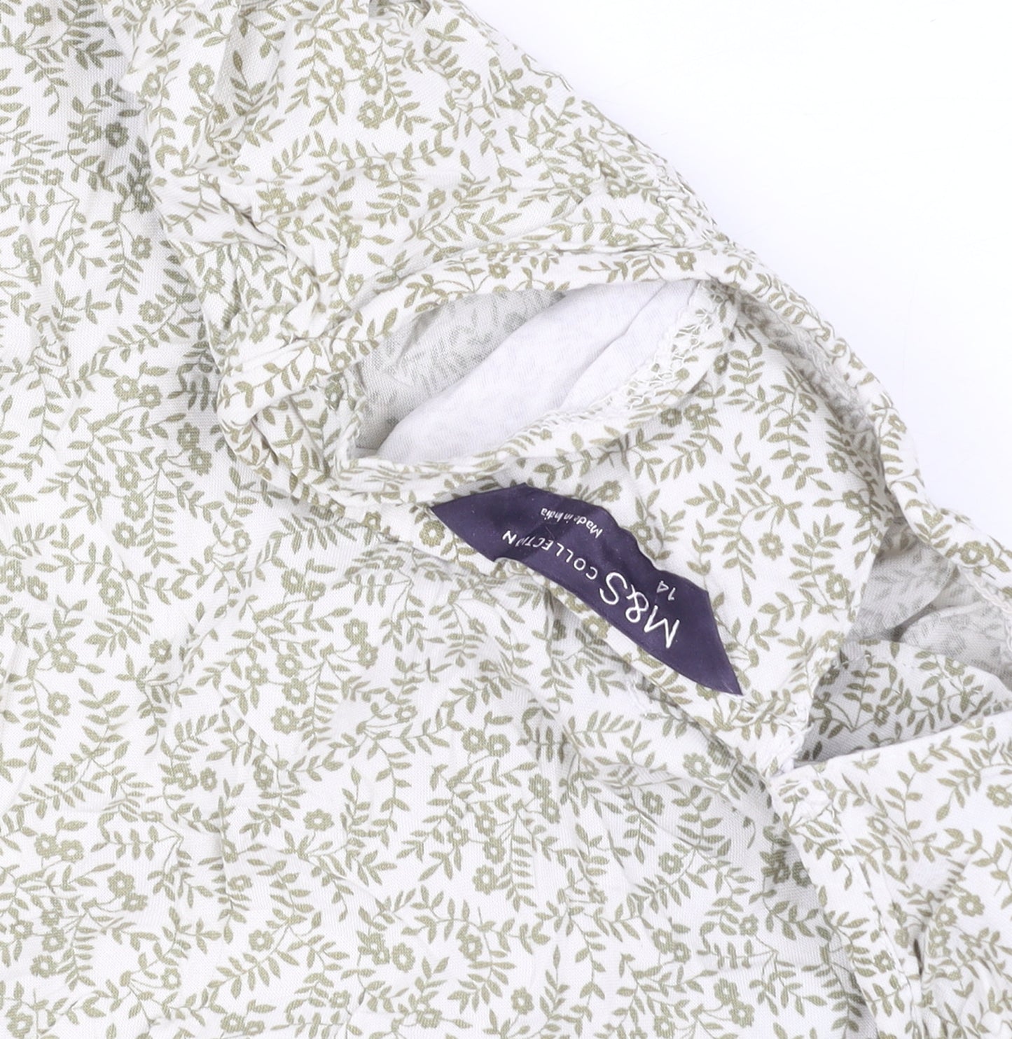 Marks and Spencer Women’s Ivory Floral Viscose Blouse Size 14