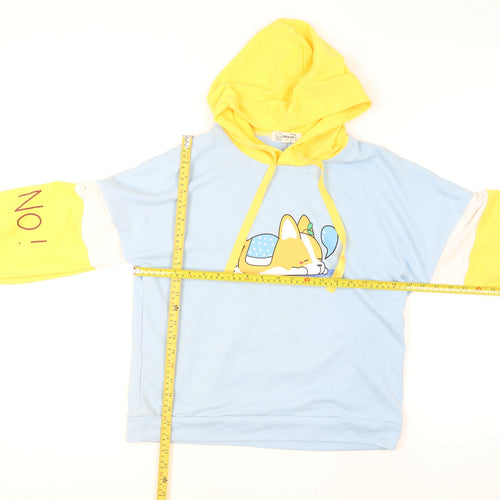 Rujiaxiang Boys Light Blue and Yellow Pullover Hoodie M Cartoon Dog Print