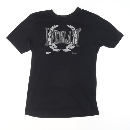 Everlast Men's Black Cotton Crew Neck Graphic Sports T-Shirt Size S