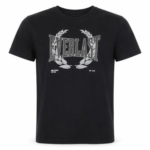 Everlast Men's Black Cotton Crew Neck Graphic Sports T-Shirt Size S