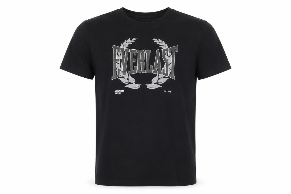 Everlast Men's Black Cotton Crew Neck Graphic Sports T-Shirt Size S