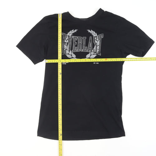 Everlast Men's Black Cotton Crew Neck Graphic Sports T-Shirt Size S