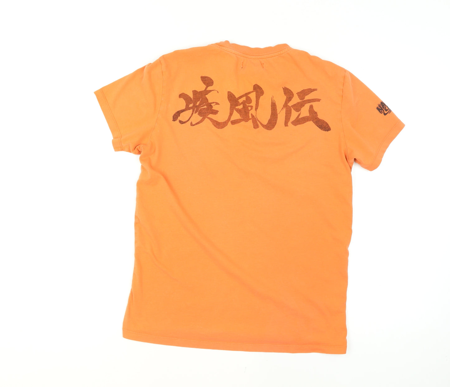 Bershka Men’s Orange Naruto Graphic Anime Short Sleeve T-Shirt Size S
