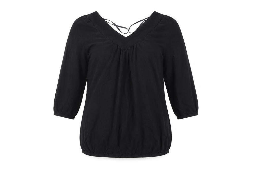 Front view of Maternity Black V-Neck Tunic Blouse Women’s, size UK 10