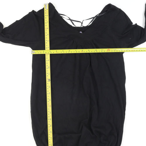 Maternity Black V-Neck Tunic Blouse Women’s Size 10