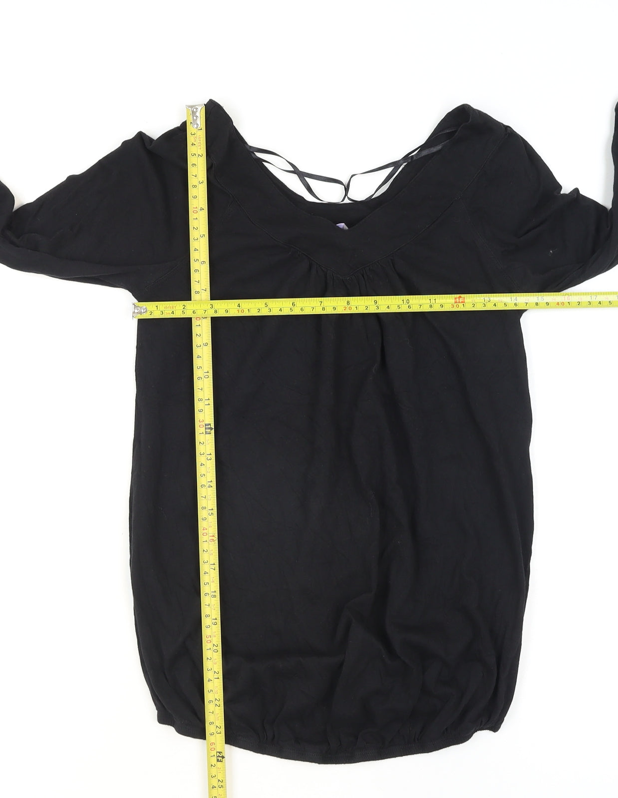 Maternity Black V-Neck Tunic Blouse Women’s Size 10
