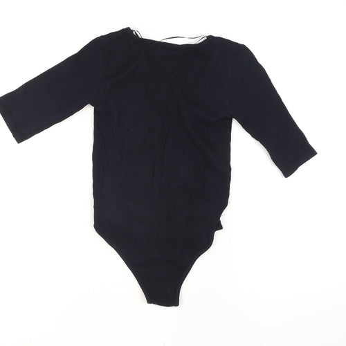 Banana Republic Women's Black Ribbed Bodysuit XS – Classic Scoop Neck Style