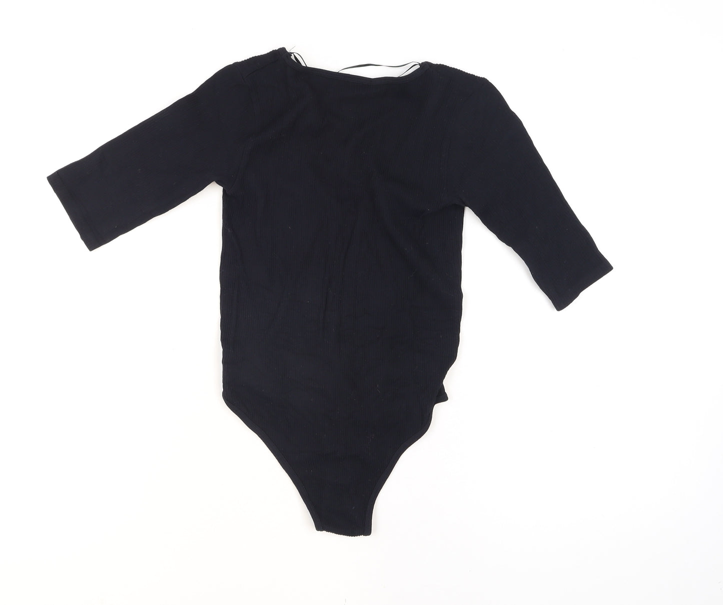 Banana Republic Women's Black Ribbed Bodysuit XS – Classic Scoop Neck Style