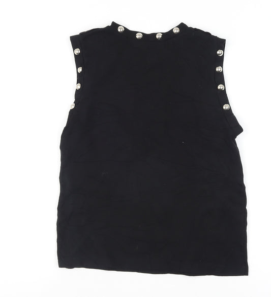S.D.L Women’s Black Studded Sleeveless Tank Top Size L