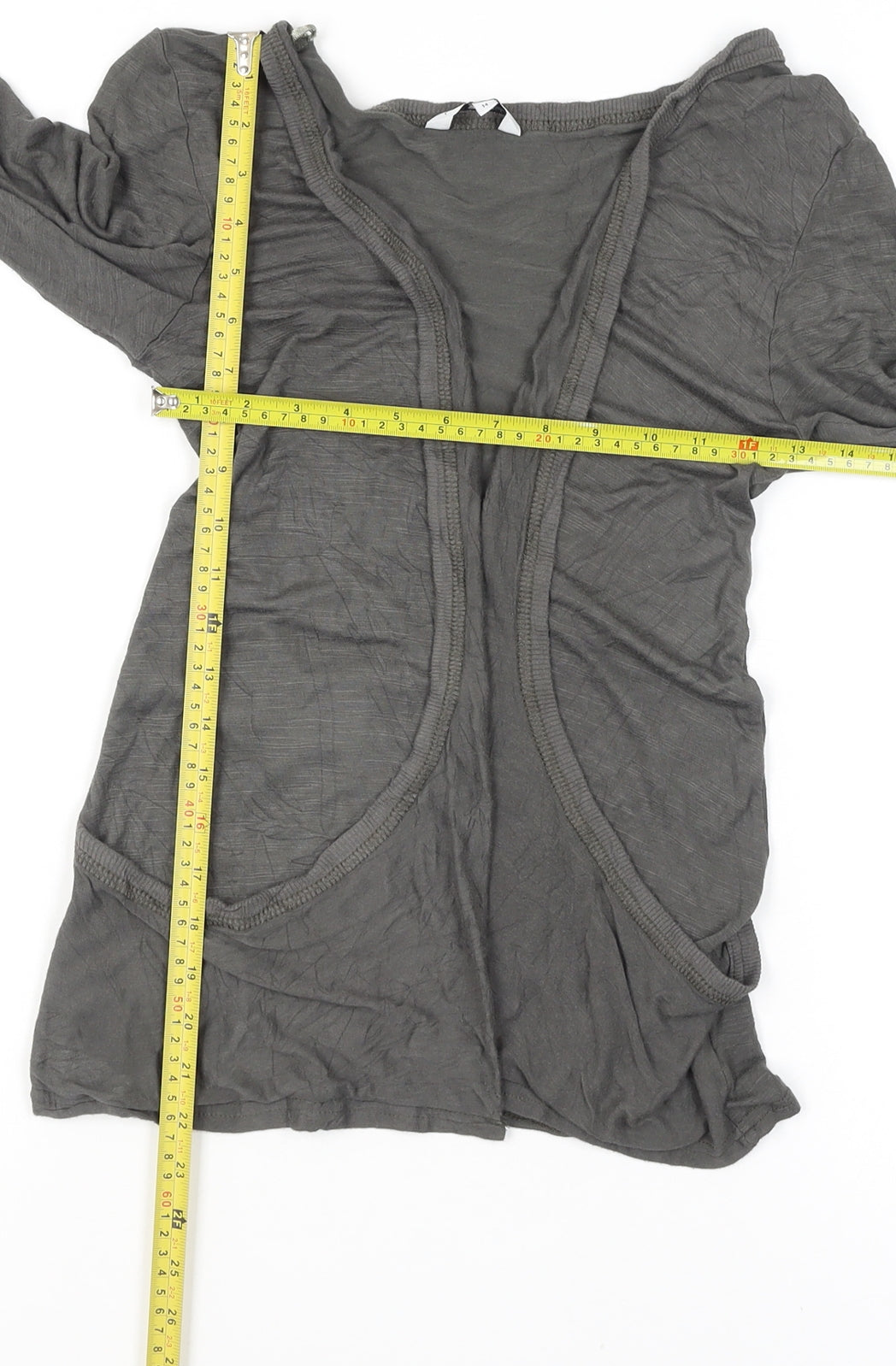 New Look Women’s Grey Long Sleeve Open Cardigan Size 14