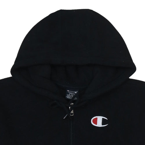 Champion Women Black Small 1/4 Zip Fleece Hoodie Pullover Casual