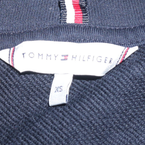 Tommy Hilfiger Men's Navy Blue XS Pullover Hoodie Cotton Sweatshirt