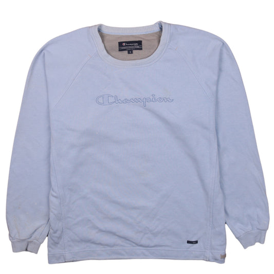 Champion Men's Blue Small Pullover Sweatshirt Embroidered Logo