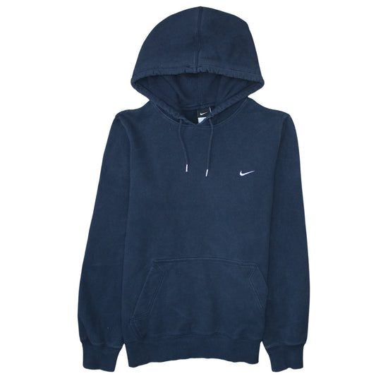 Nike Men's Blue Pullover Hoodie Small Fleece Logo Sweatshirt