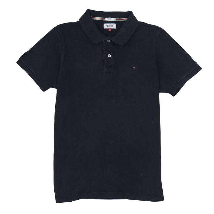 Tommy Hilfiger Men’s Black Cotton Polo Shirt Size L Classic Fit