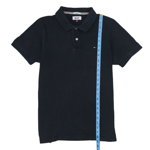 Tommy Hilfiger Men’s Black Cotton Polo Shirt Size L Classic Fit