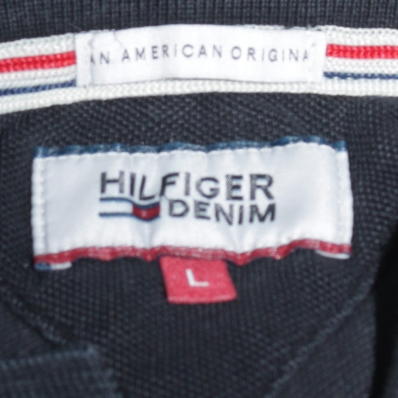 Tommy Hilfiger Men’s Black Cotton Polo Shirt Size L Classic Fit