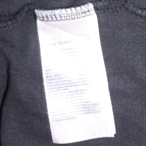 Tommy Hilfiger Men’s Black Cotton Polo Shirt Size L Classic Fit