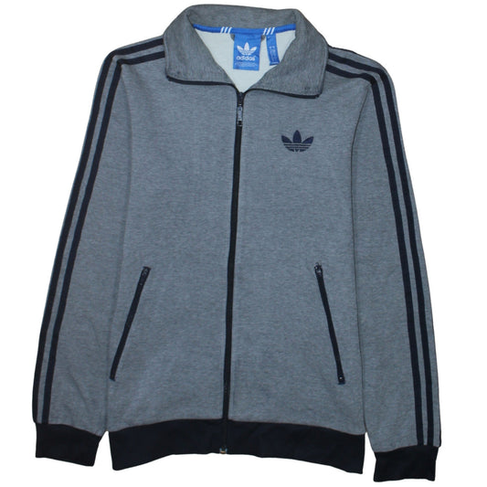 Adidas Men's Grey Track Jacket Small Regular Fit Full Zip Sports Top