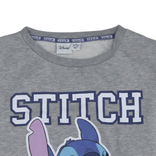 Disney Women Grey Stitch Pullover Sweatshirt Size M