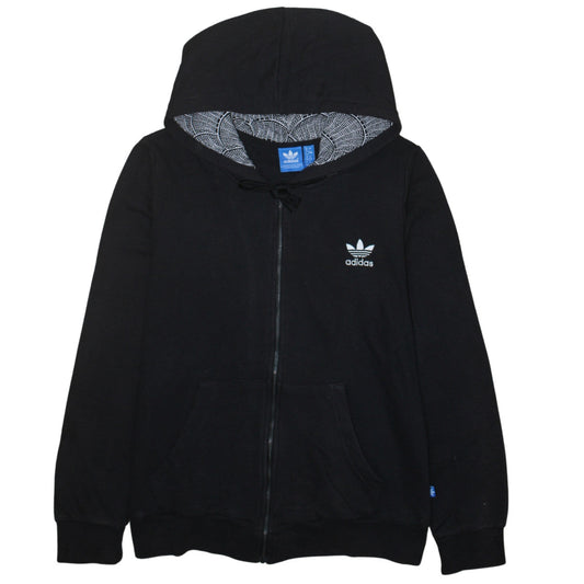 Adidas Women Black Full Zip Hoodie Size XL Hooded Sweatshirt