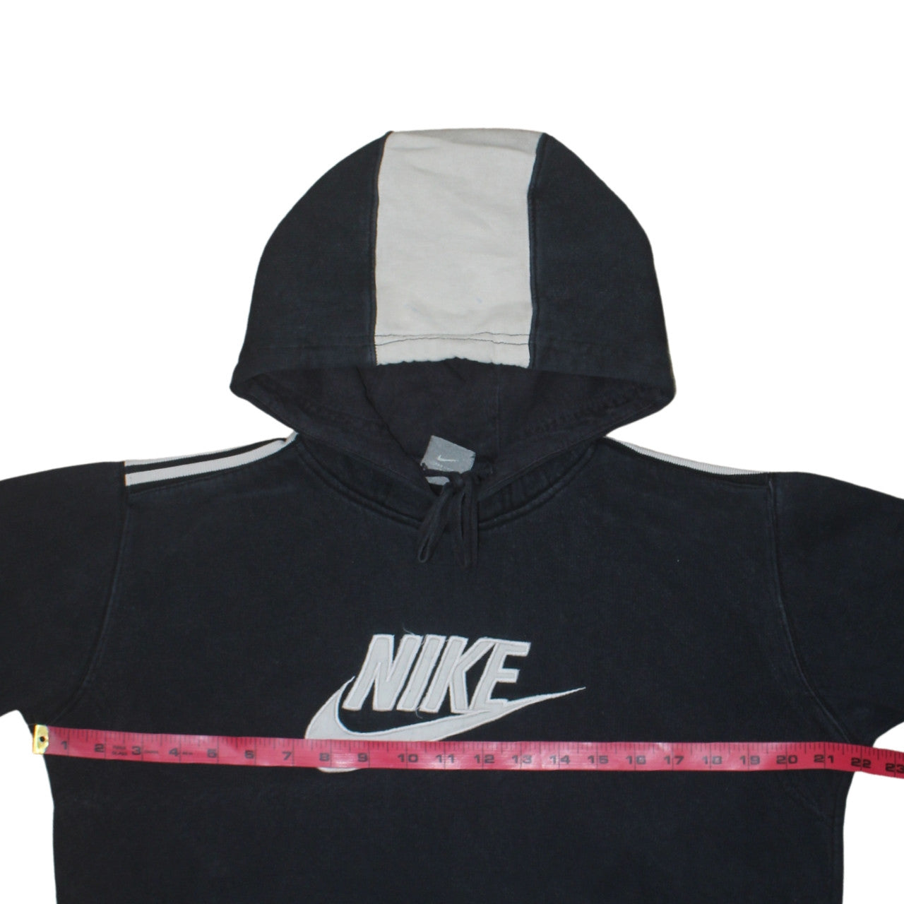 Nike Boys Black Pullover Hoodie with Logo and Drawstring Hood Size M