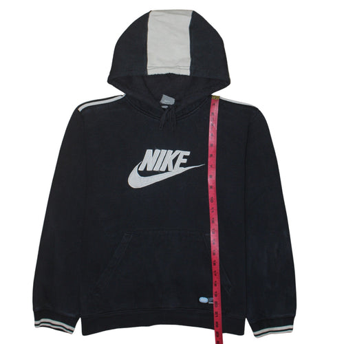 Nike Boys Black Pullover Hoodie with Logo and Drawstring Hood Size M