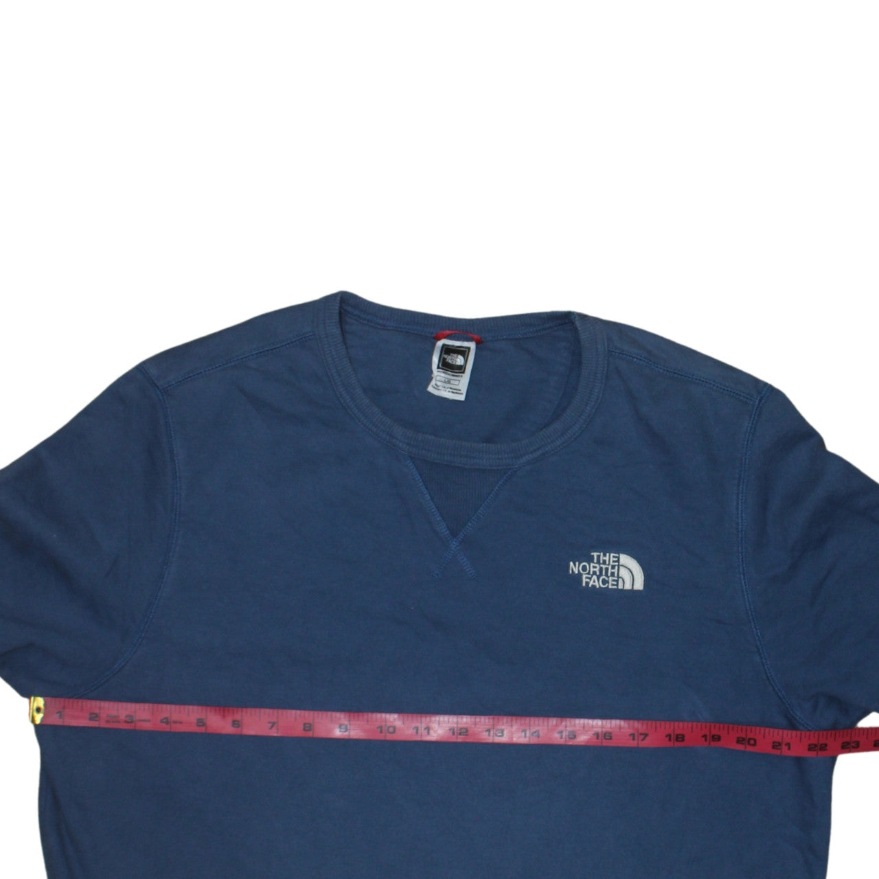 The North Face Men's Blue Colour Block Cotton Pullover Sweatshirt L