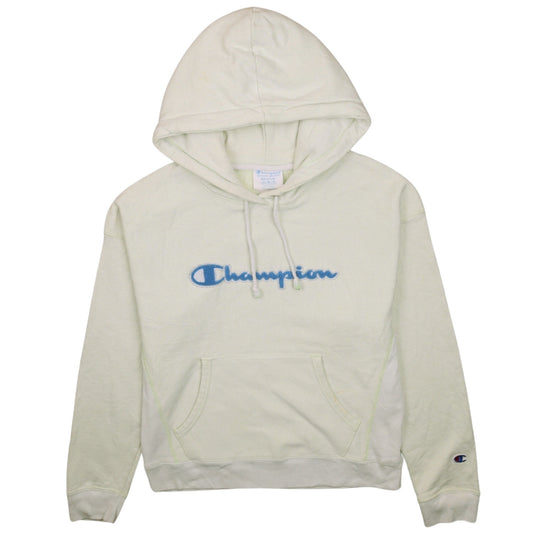 Champion Women Beige Hoodie Medium Reverse Weave Pullover Cotton Blend