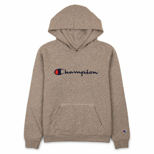 Champion Women’s Grey Pullover Hoodie L Logo Chest Cotton Blend