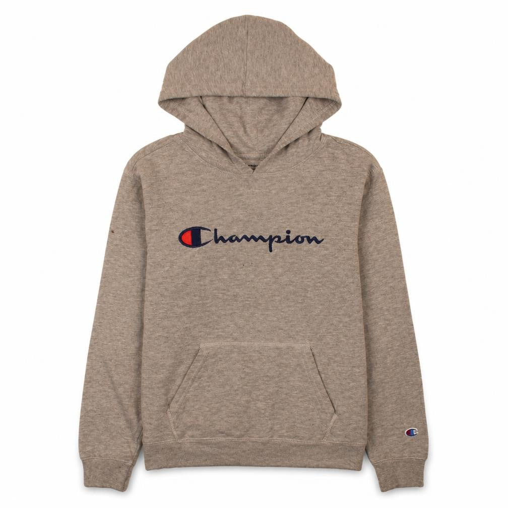 Champion Women’s Grey Pullover Hoodie L Logo Chest Cotton Blend