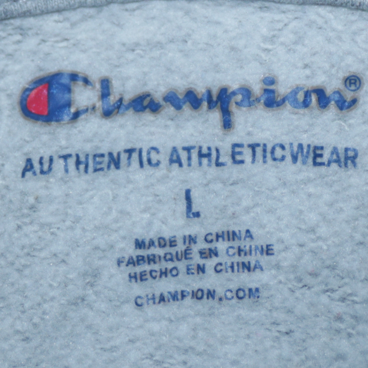 Champion Womens Beige Pullover Hoodie L Logo Graphic Athletic Sweatshirt