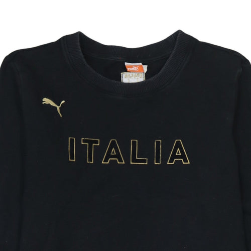 Puma Men's Black Italia Sweatshirt 2XL Crew Neck Pullover