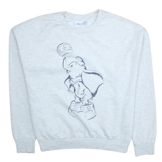 Disney Women Grey Dumbo Graphic Pullover Sweatshirt Size M 12/14