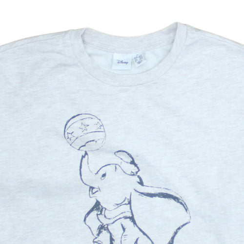 Disney Women Grey Dumbo Graphic Pullover Sweatshirt Size M 12/14