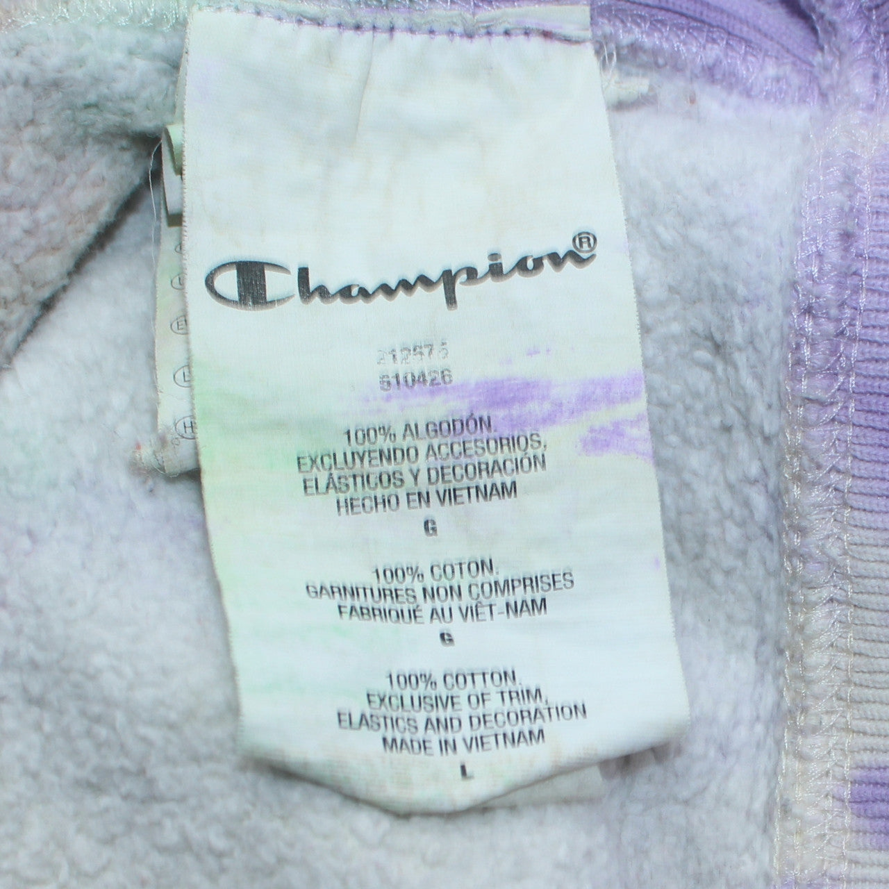 Champion Men's Multicoloured Tie Dye Reverse Weave Pullover Hoodie Size L