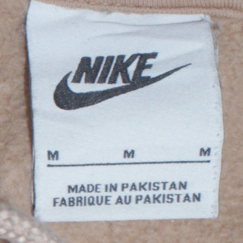 Nike Men's Beige Hoodie Pullover Medium Cotton Blend Classic Fit