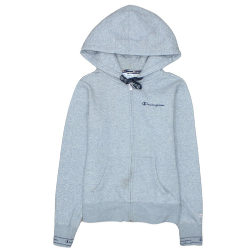 Champion Womens Grey XS Full Zip Hoodie Fleece Cotton Blend