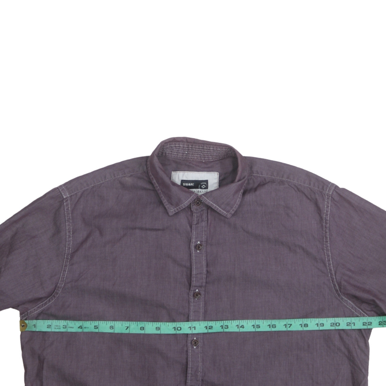 Signal Men's Purple Long Sleeve Regular Fit Cotton Button-Up Shirt L