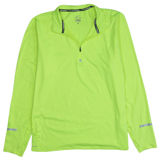 Nike Men's Yellow Dri-Fit 1/4 Zip Pullover Sweatshirt XL