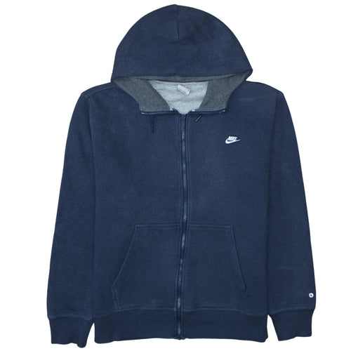 Nike Men's Navy Blue Full Zip Hoodie XL Cotton Blend Sportswear